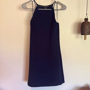 Banana Republic Blue Crochet Sleeveless Dress Size Small Petite